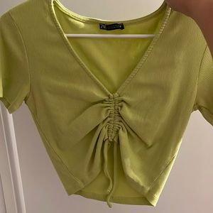 Neon green Zara top!